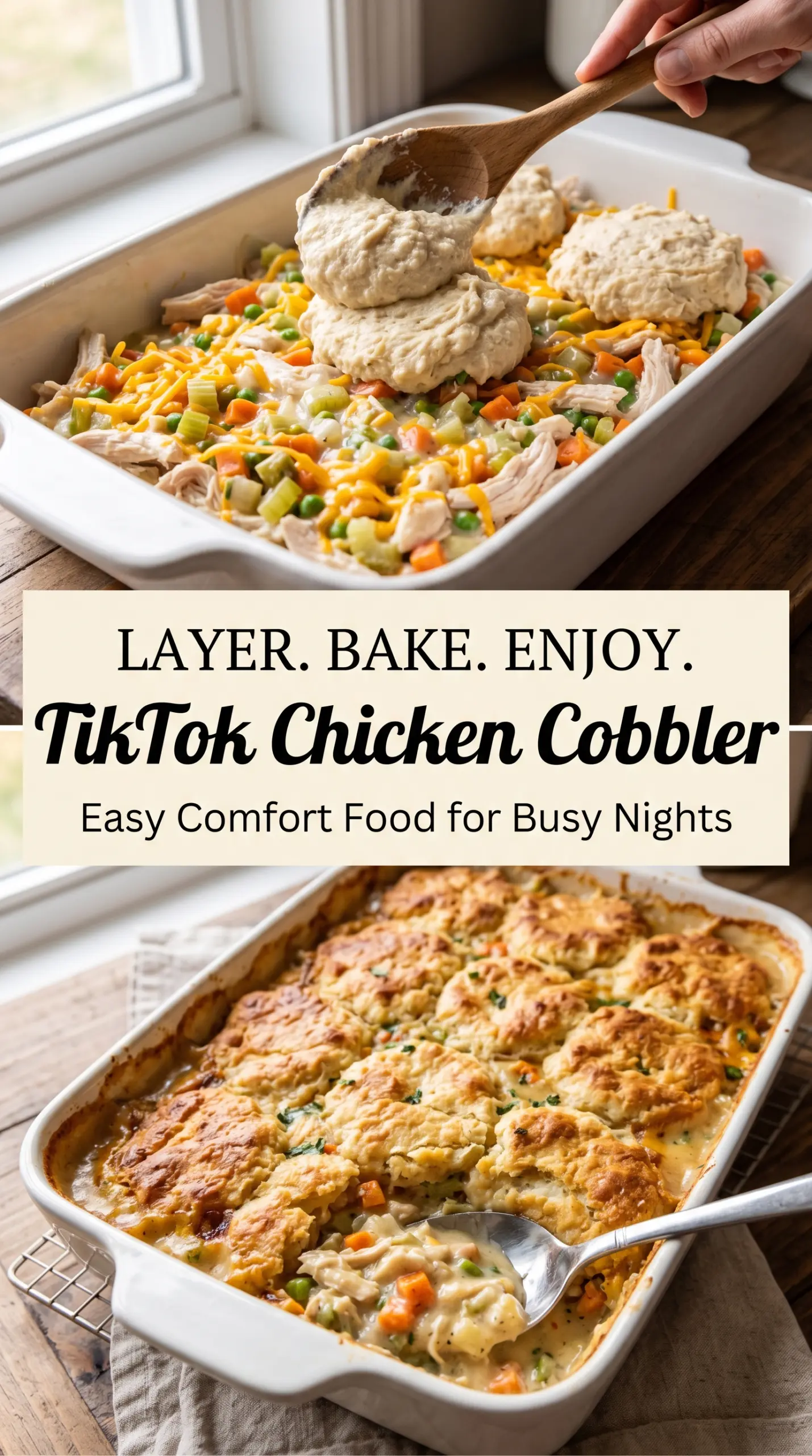 TikTok Chicken Cobbler creamy golden comforting