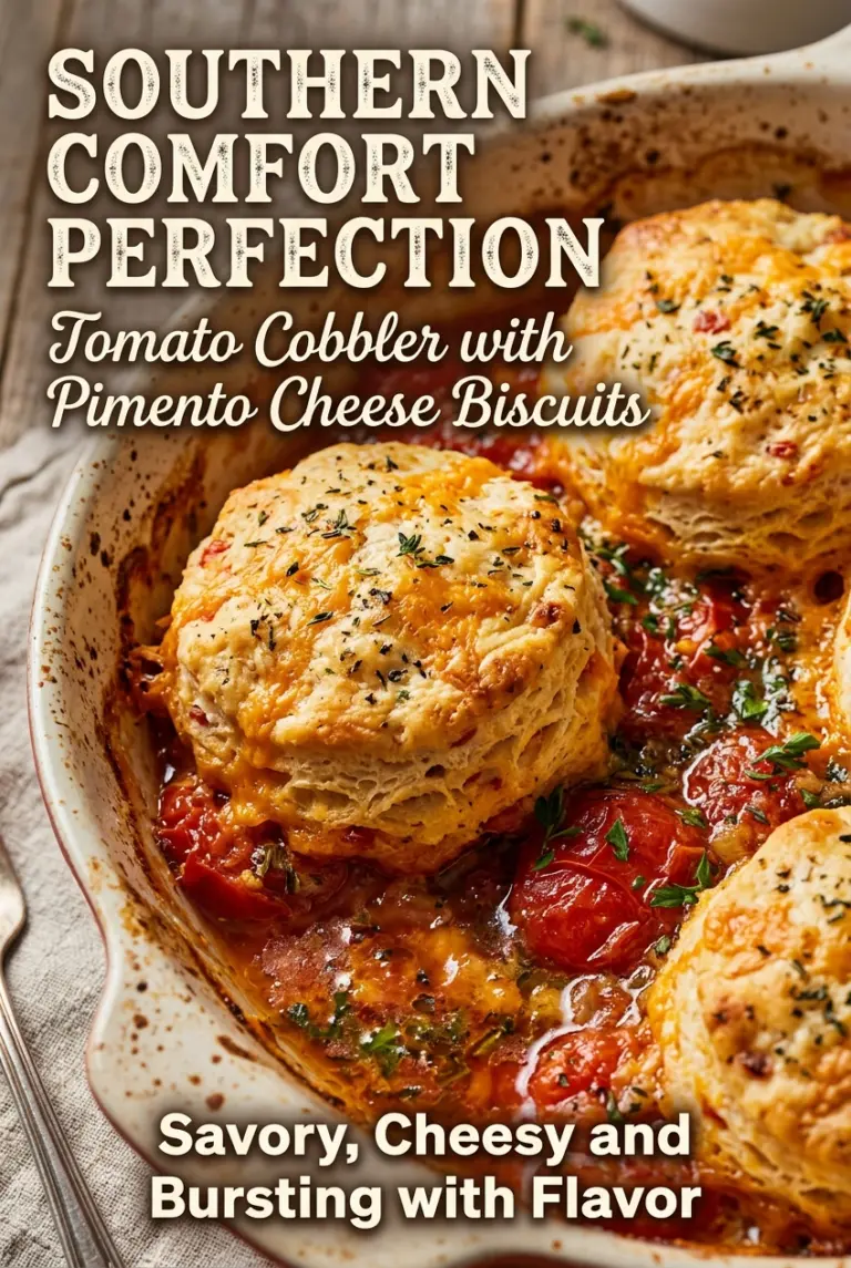Tomato Cobbler with Pimento Cheese Biscuits