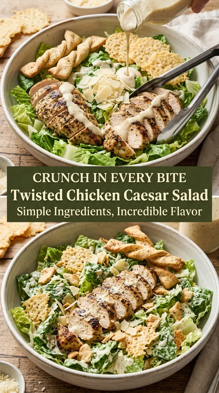 Twisted Chicken Caesar Salad crunchy creamy