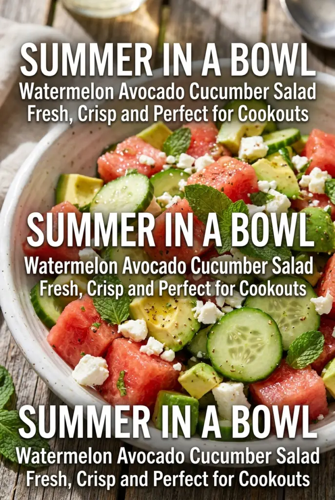 Watermelon Avocado Cucumber Salad