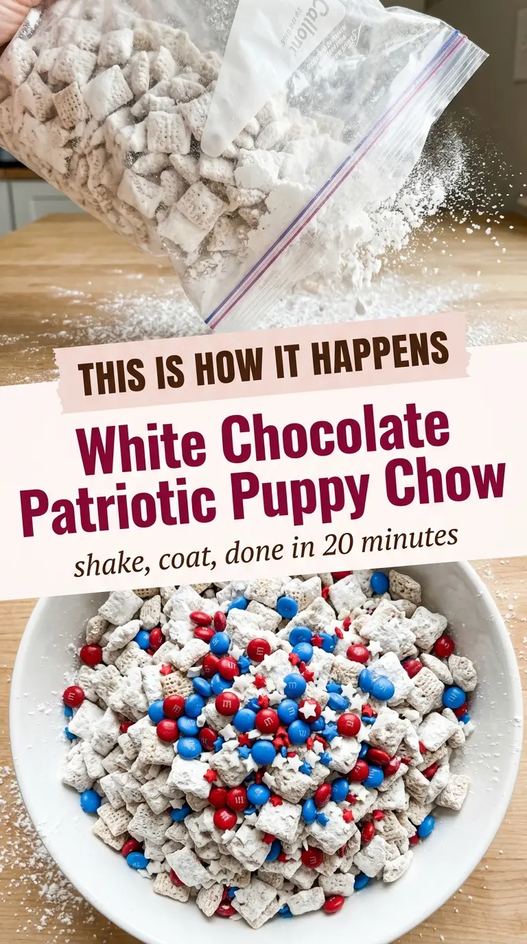 White Chocolate Patriotic Puppy Chow