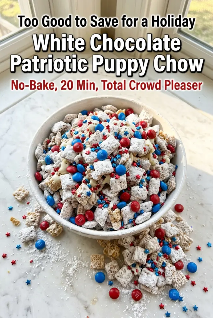 White Chocolate Patriotic Puppy Chow