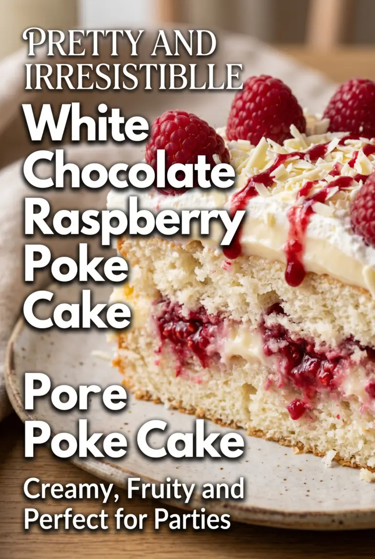 White Chocolate Raspberry Poke Cake