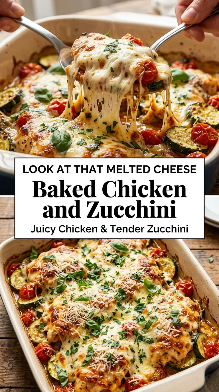 Baked Chicken and Zucchini juicy cheesy one-pan