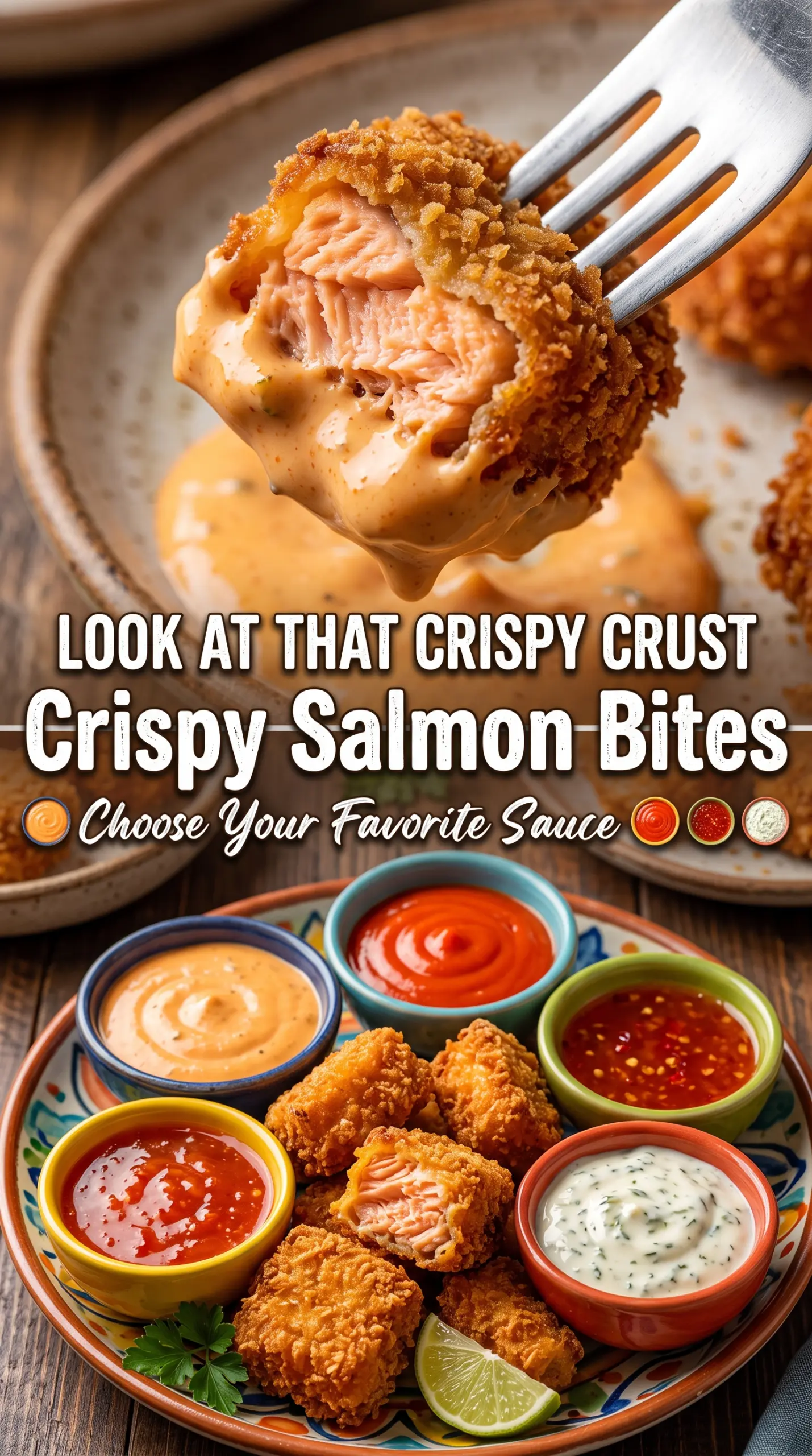 Crispy Salmon Bites with 4 Easy Dipping Sauces crispy flaky flavorful