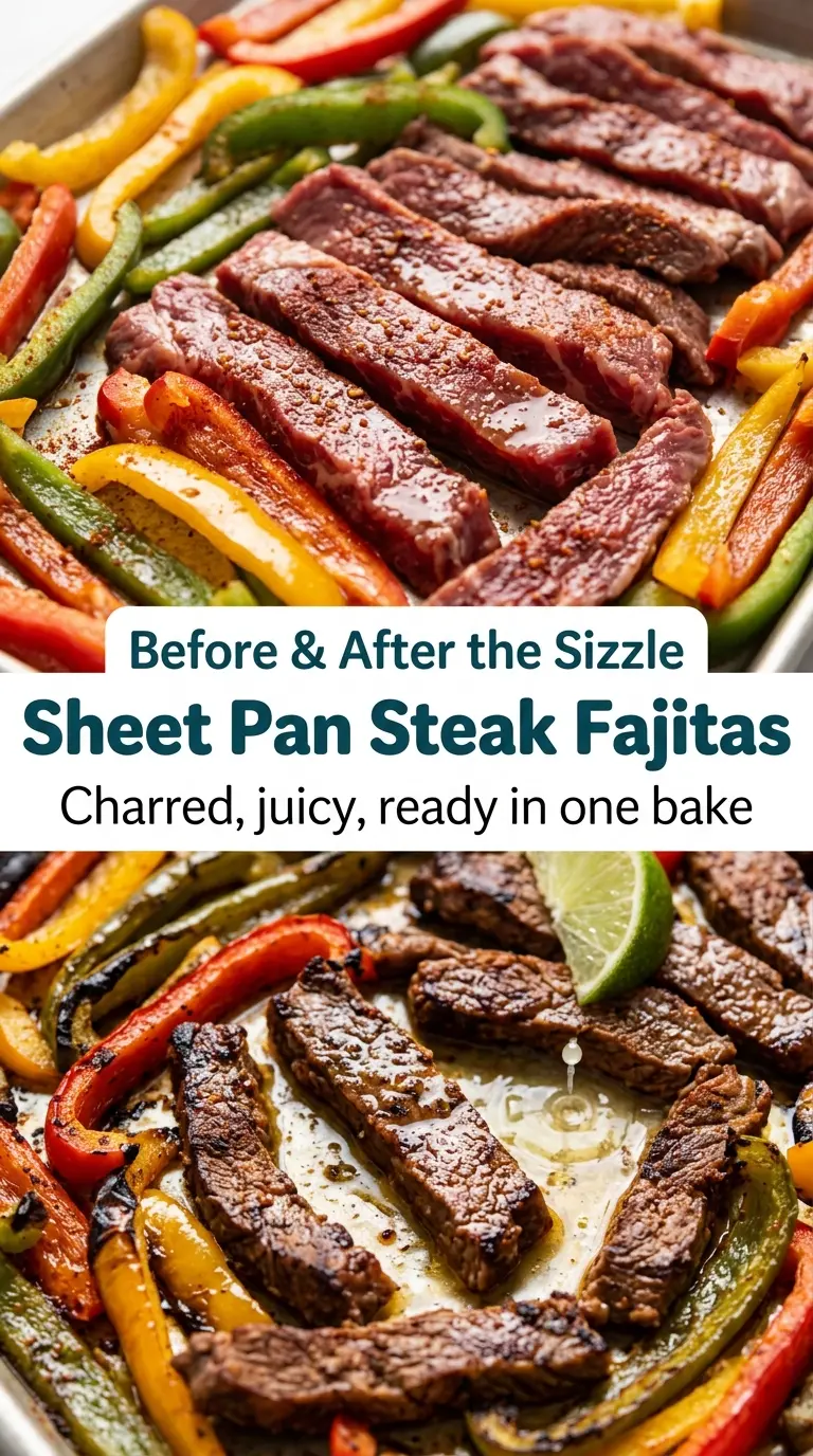 Sheet Pan Steak Fajitas juicy peppers smoky-lime