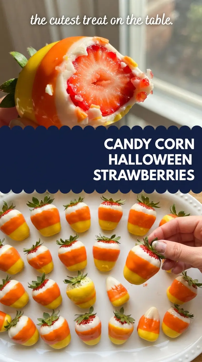 Candy Corn Halloween Strawberries bright striped berries