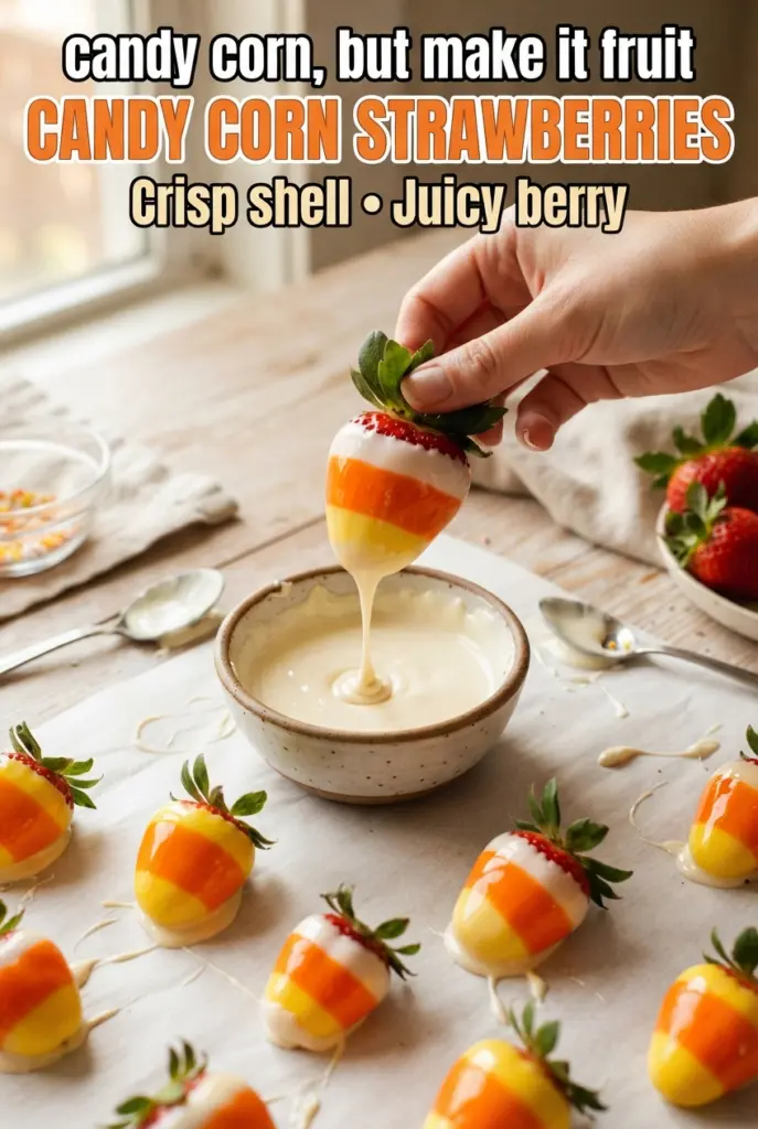 Candy Corn Halloween Strawberries