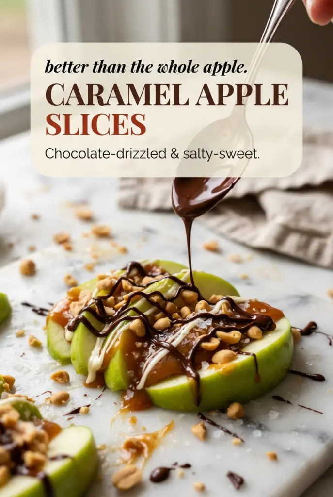 Caramel Apple Slices with Chocolate Drizzle
