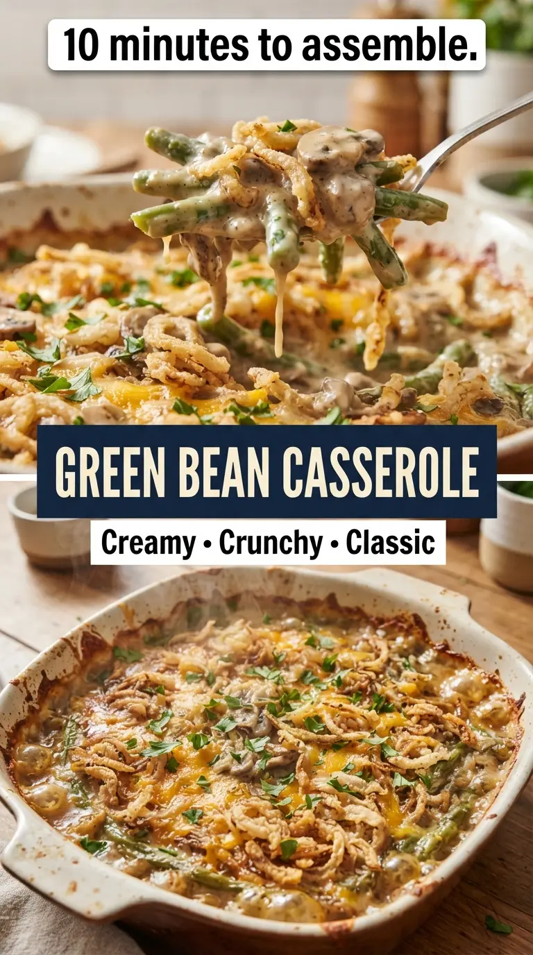 Classic green bean casserole creamy crisp onions
