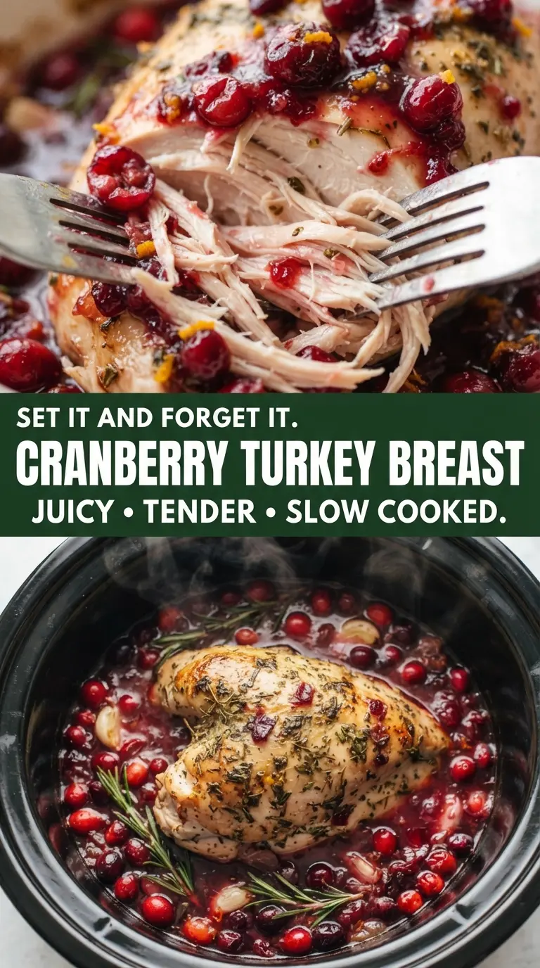 Cranberry Crockpot Turkey Breast juicy glossy
