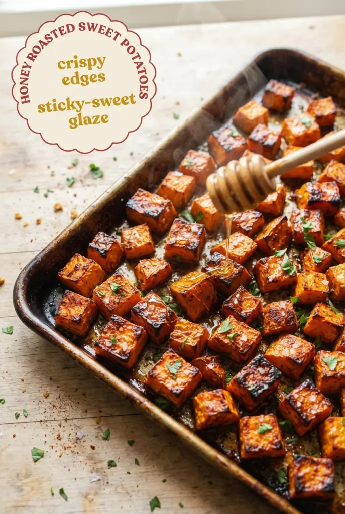 Crispy Honey Roasted Sweet Potatoes