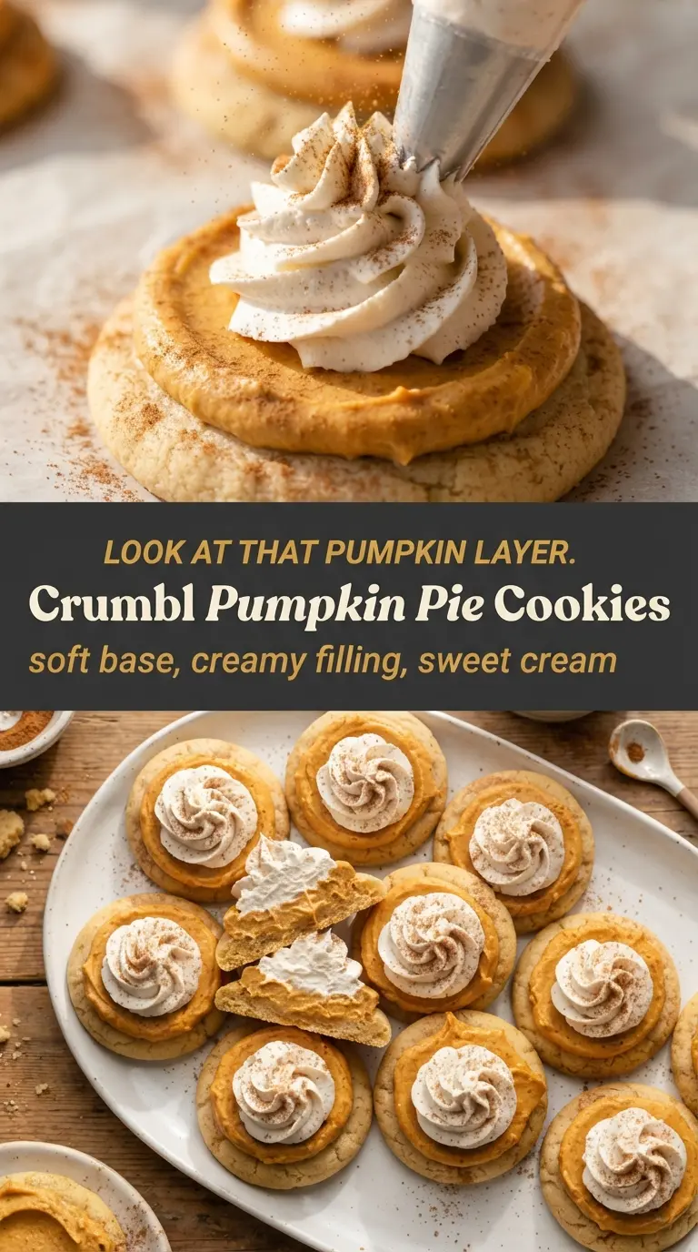 Crumbl Pumpkin Pie Cookies Copycat soft spiced bakery-style