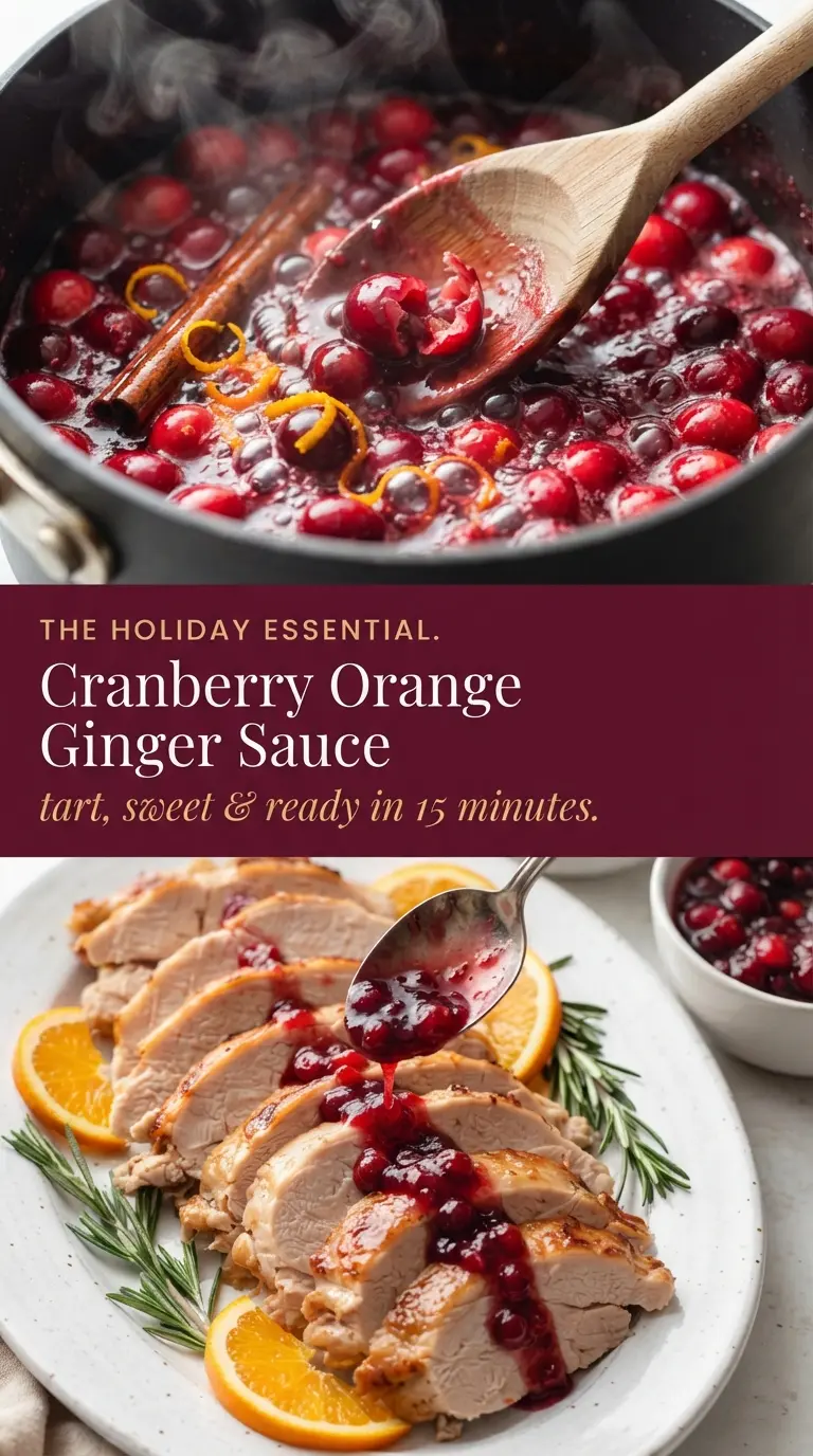 Homemade Cranberry Sauce with Orange and Ginger