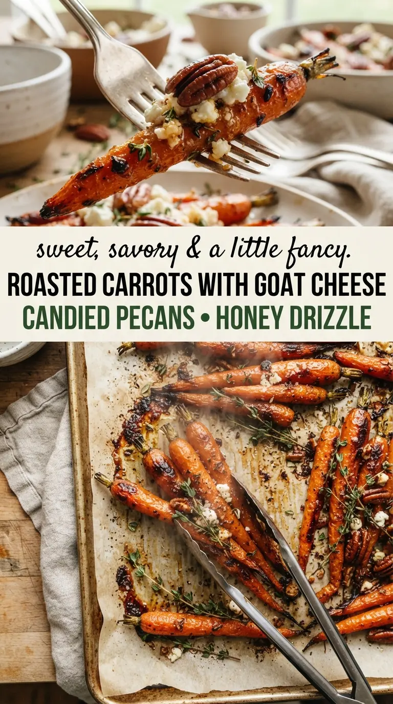 Honey Roasted Carrots with Candied Pecans and Goat Cheese sweet caramelized creamy