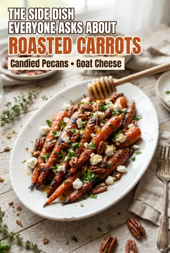 Honey Roasted Carrots with Candied Pecans and Goat Cheese