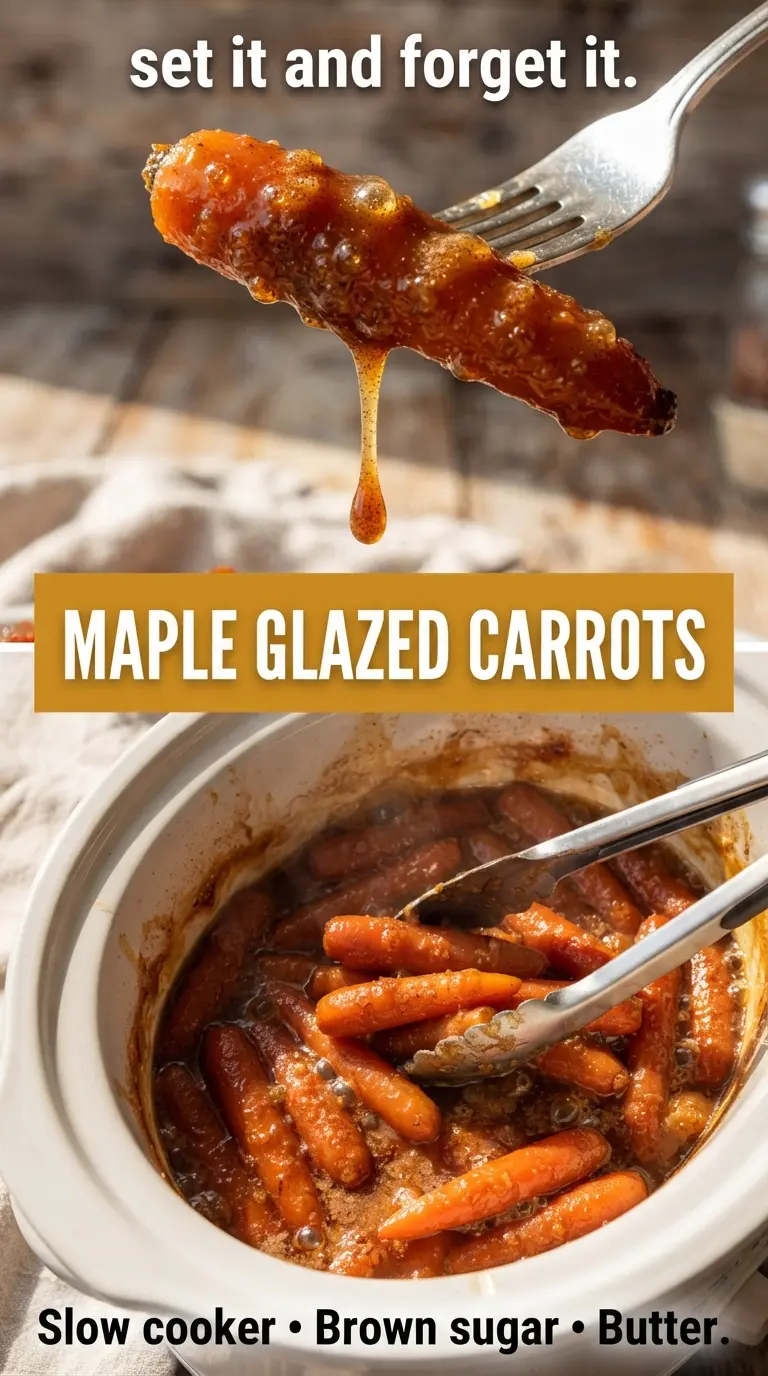 Slow Cooker Maple Brown Sugar Glazed Carrots
