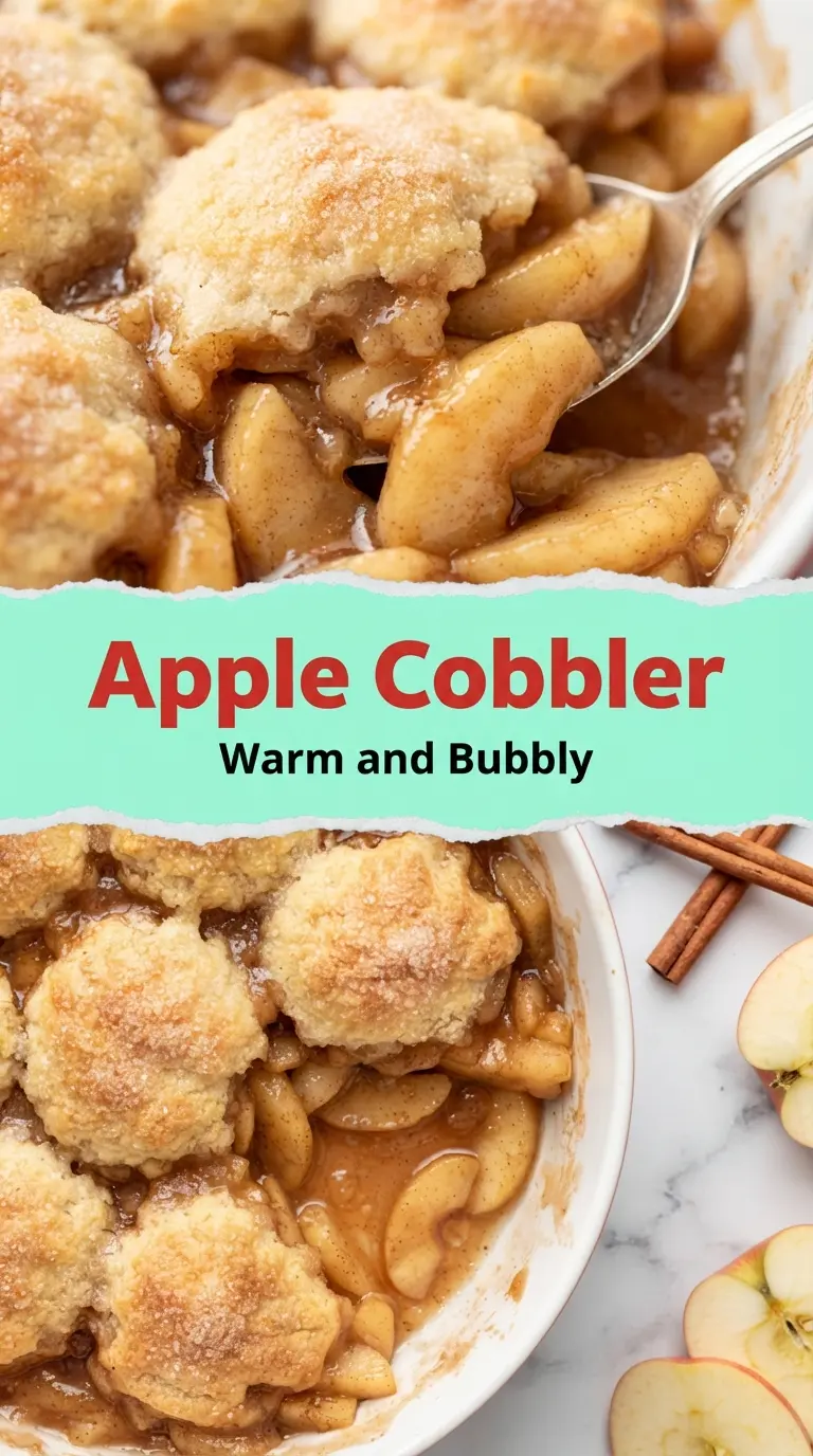 Apple Cobbler tender cinnamon apples, buttery biscuit topping