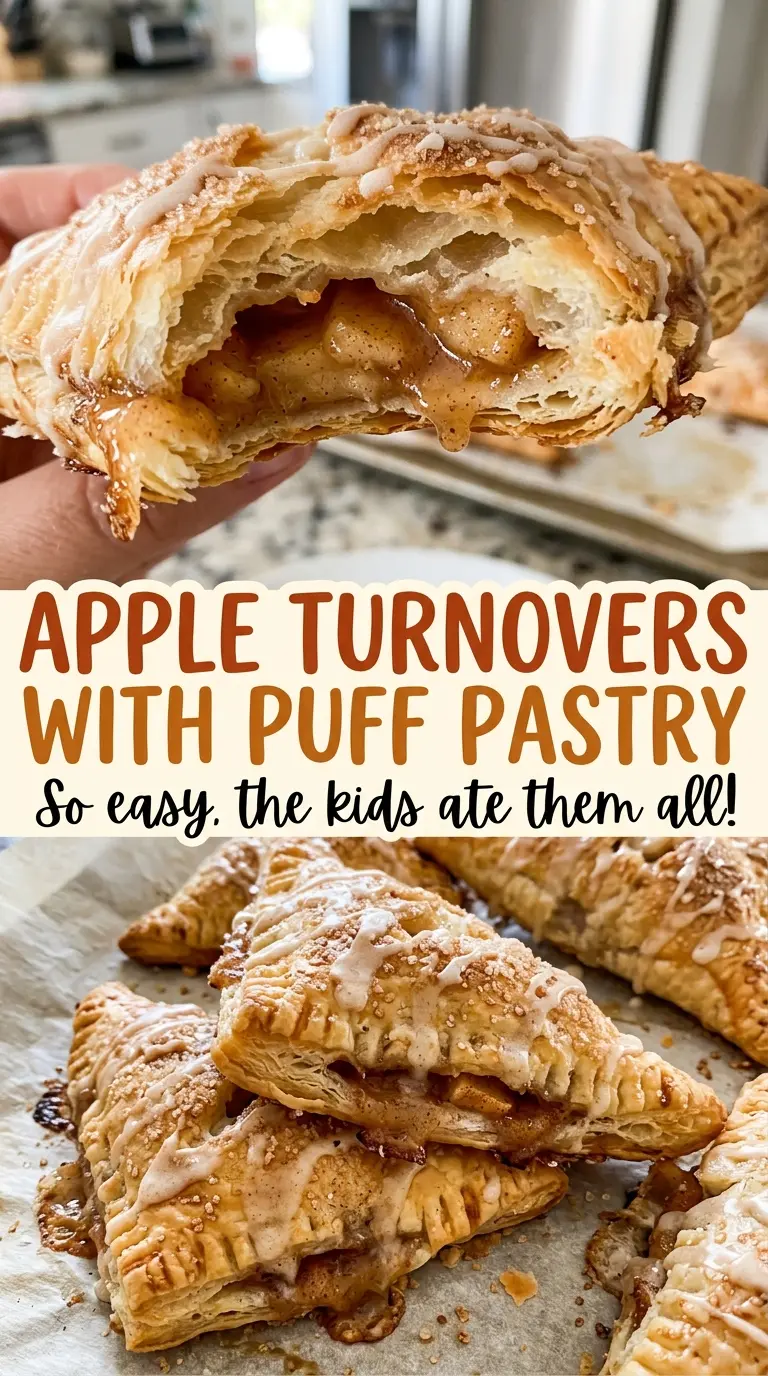 Apple Turnovers with Puff Pastry crisp layered edges