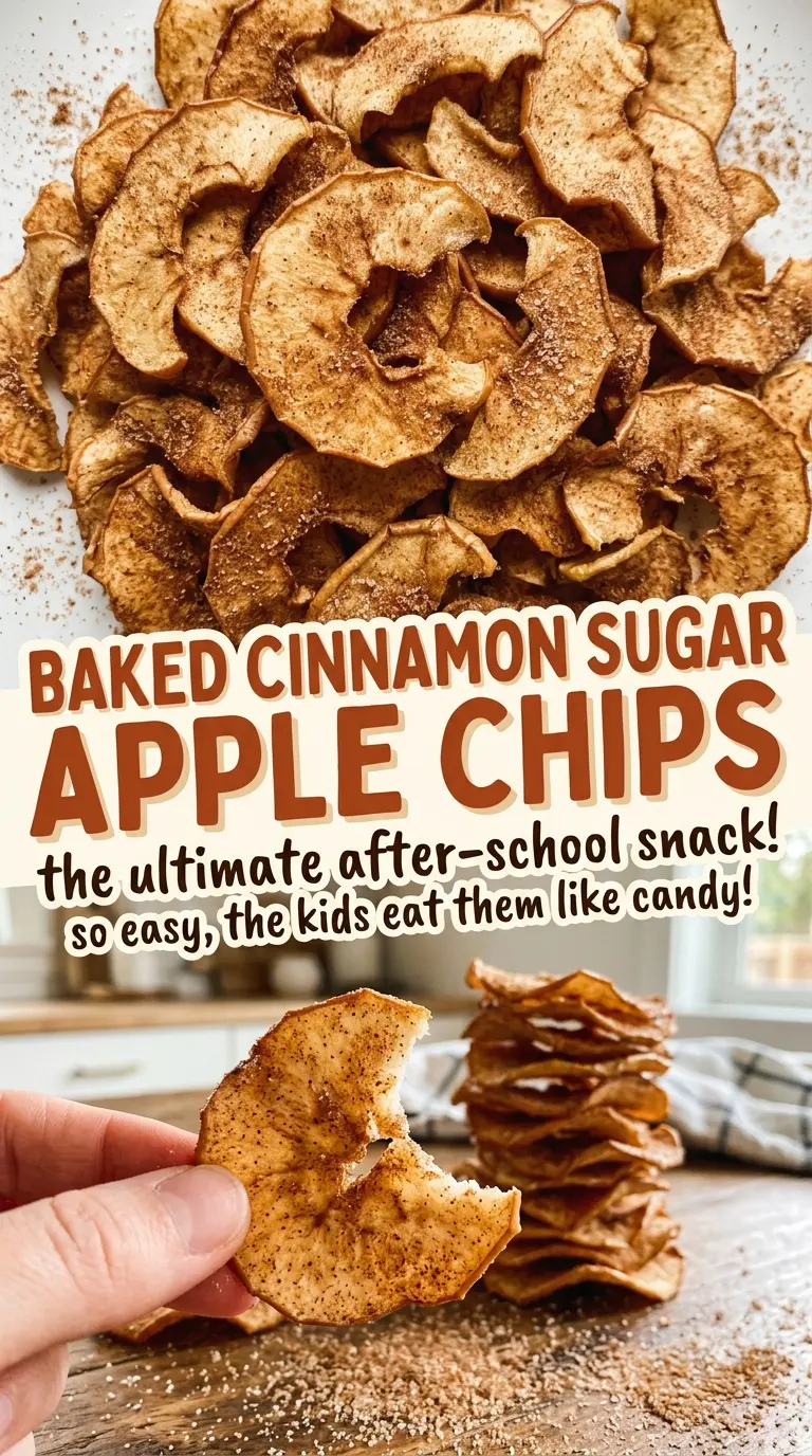 Baked Cinnamon Sugar Apple Chips crisp cinnamon-dusted rounds