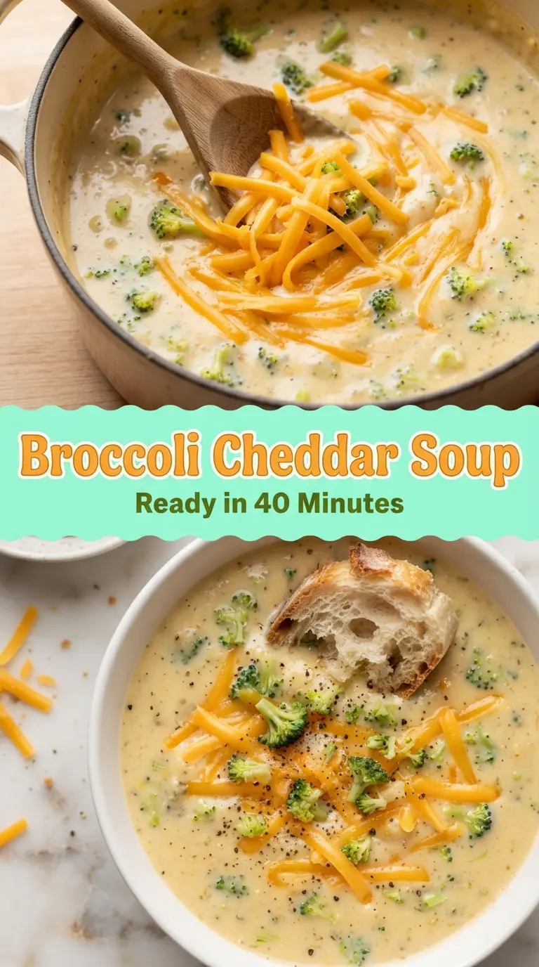 Broccoli Cheddar Soup creamy cheesy hearty