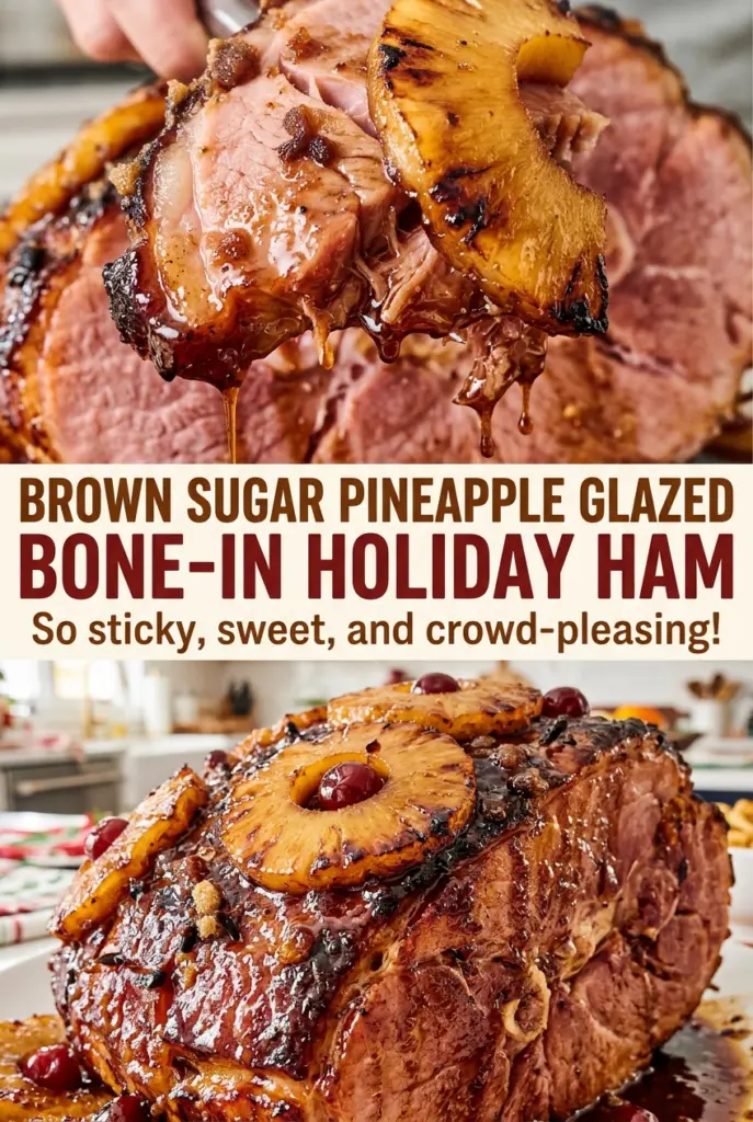 Brown Sugar Pineapple Glazed Bone-In Holiday Ham