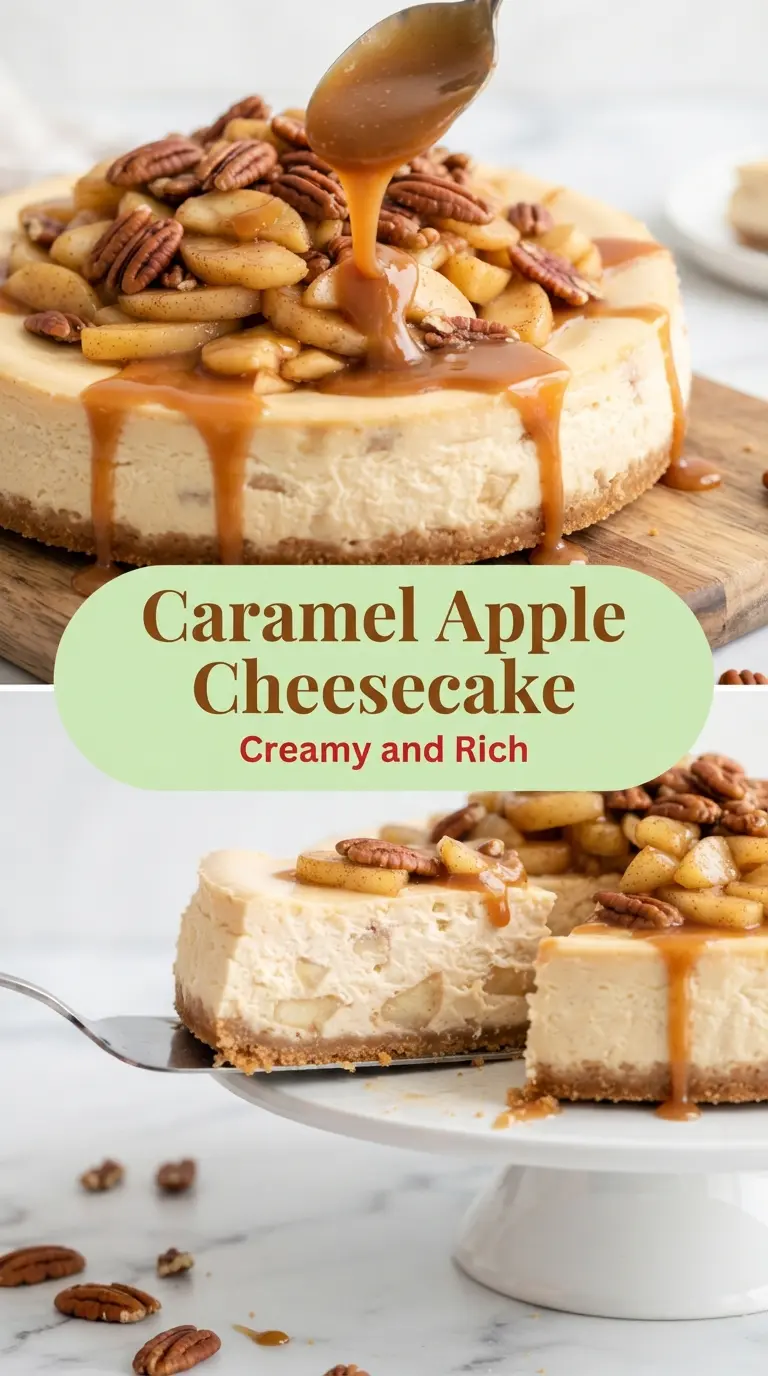 Caramel Apple Cheesecake creamy cinnamon apples