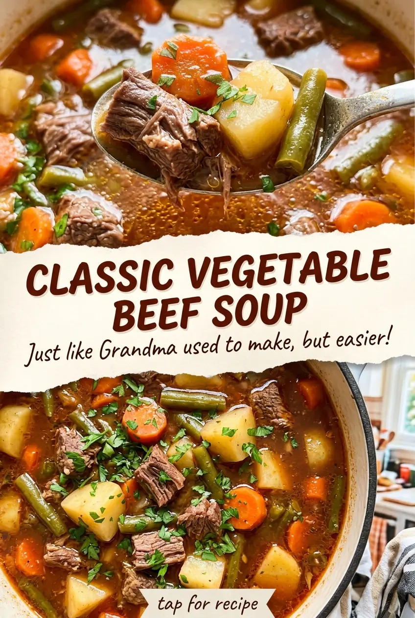 Classic Vegetable Beef Soup colorful hearty bowl