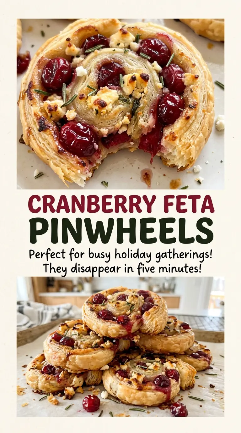 Cranberry Feta Pinwheels rolled party bites