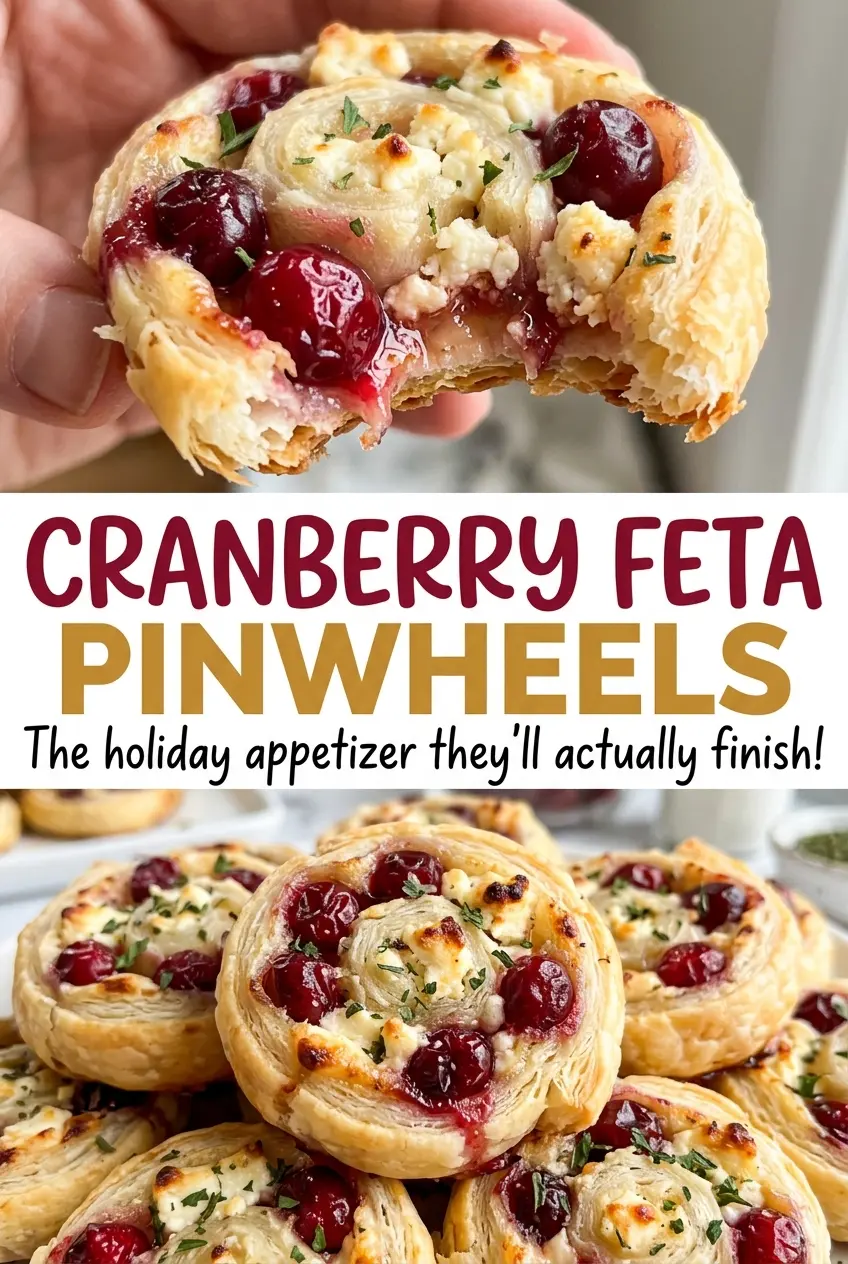 Cranberry Feta Pinwheels creamy cranberry-filled slices