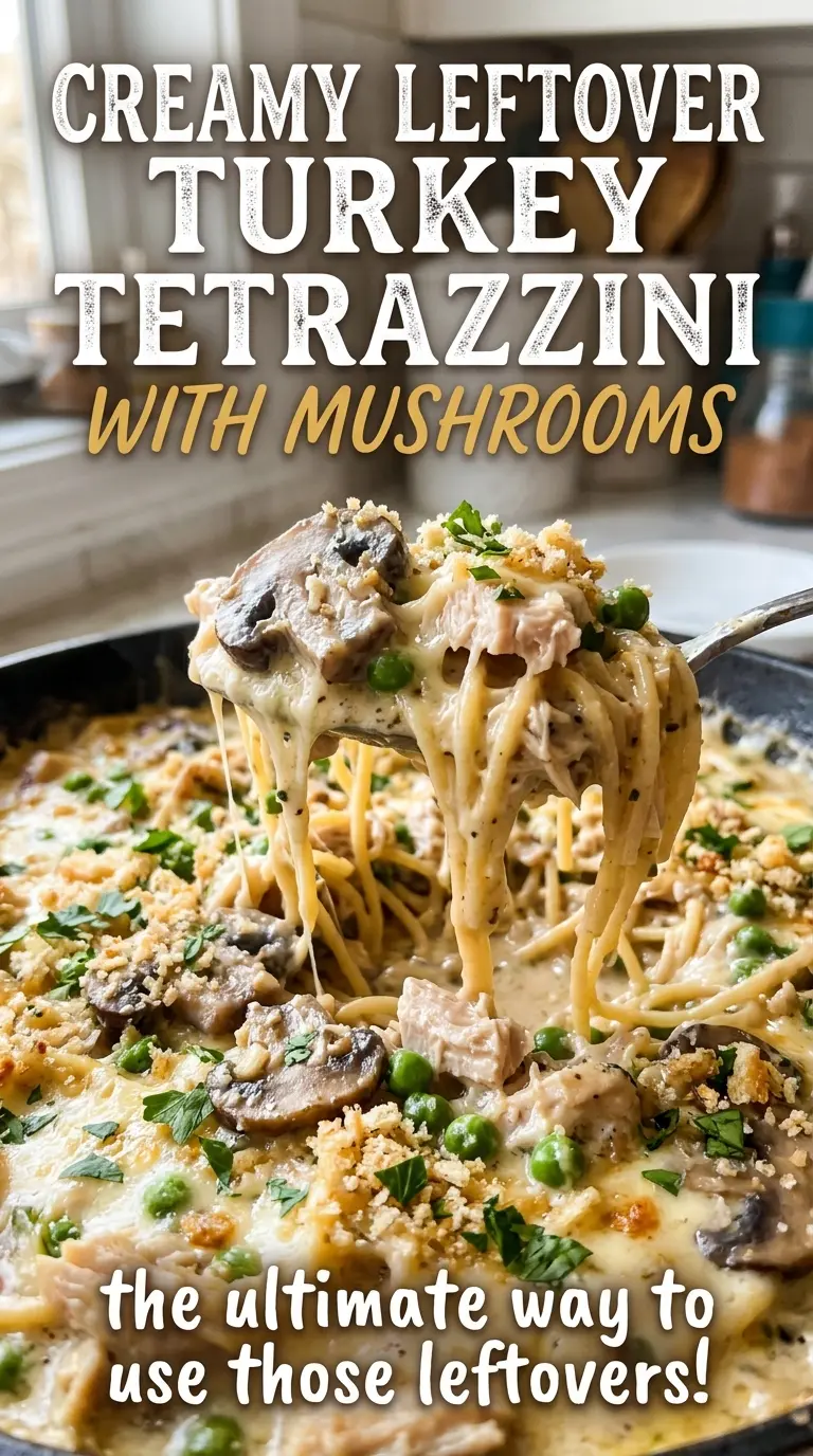 Creamy Leftover Turkey Tetrazzini with Mushrooms creamy casserole