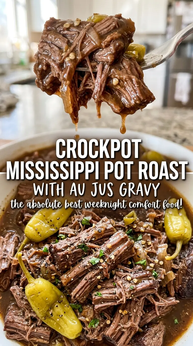 Crockpot Mississippi Pot Roast rich pepperoncini gravy