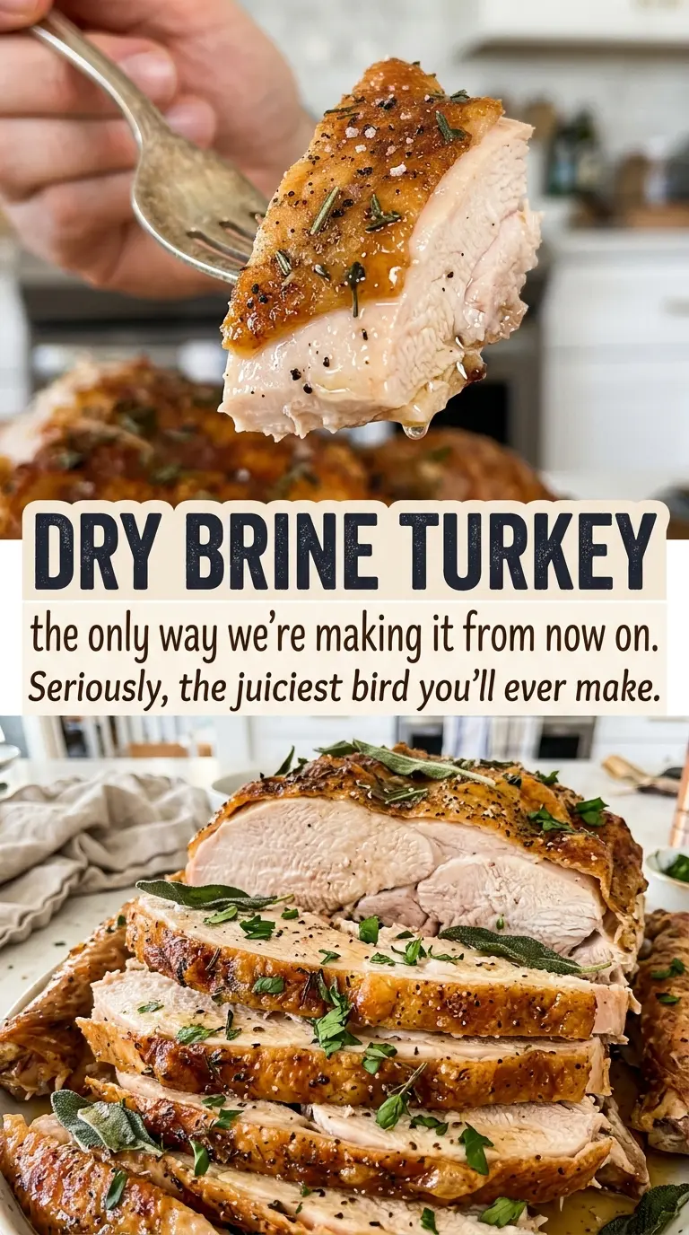 Dry Brine Turkey with juicy carved breast