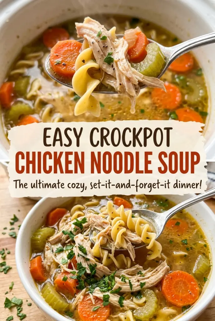 Easy Crockpot Chicken Noodle Soup