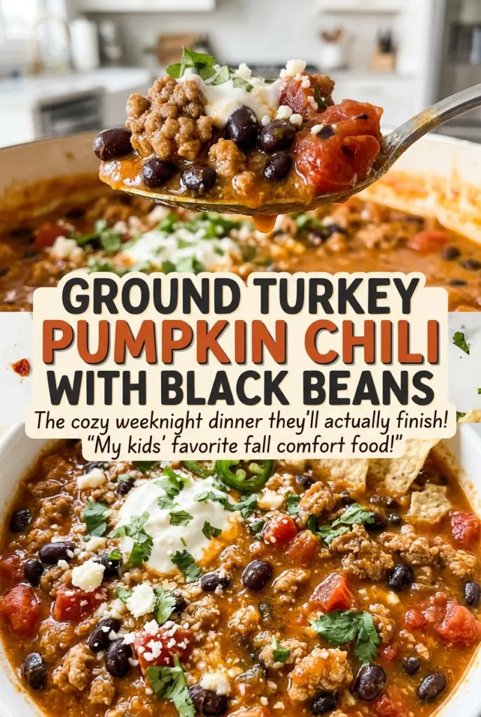 Ground Turkey Pumpkin Chili with Black Beans