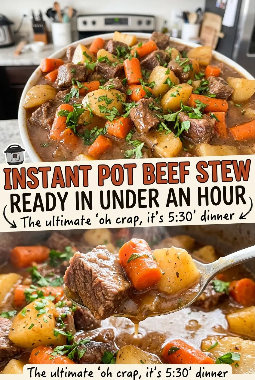 Instant Pot Beef Stew Ready in Under an Hour with tender beef and potatoes