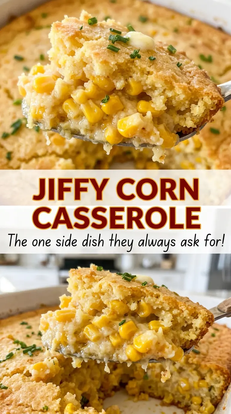 Jiffy Corn Casserole golden corn spoonful