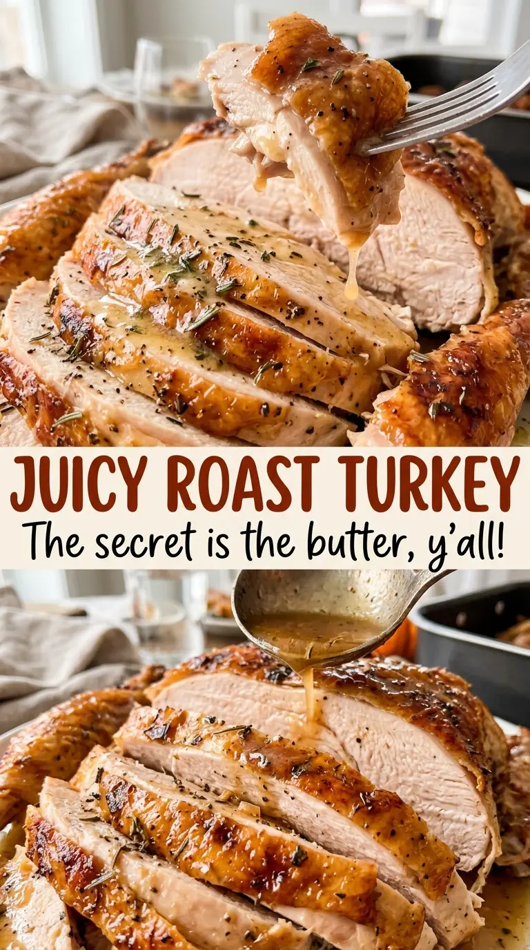 Juicy Roast Turkey with crisp browned skin