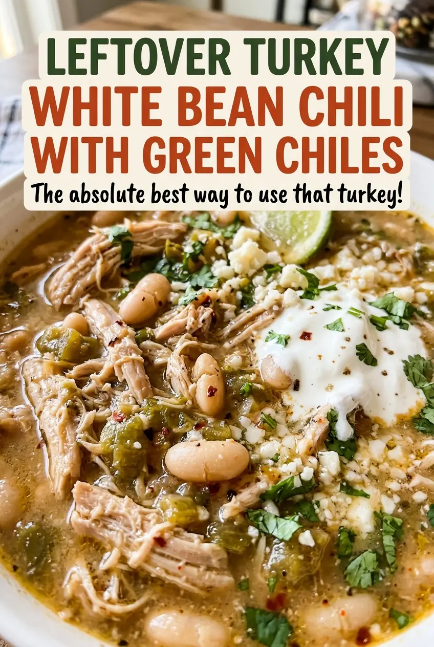 Leftover Turkey White Bean Chili with Green Chiles hearty and brothy