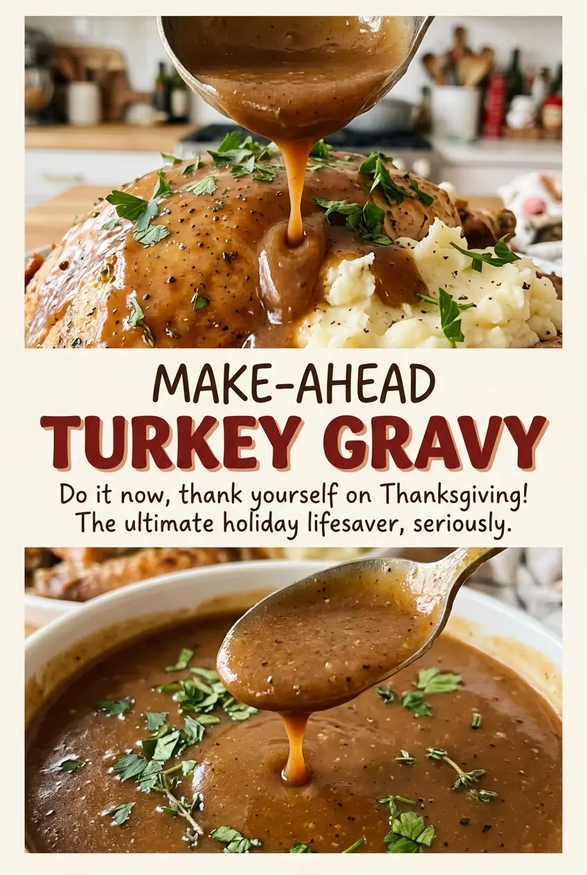 Make-Ahead Turkey Gravy with roasted turkey wings