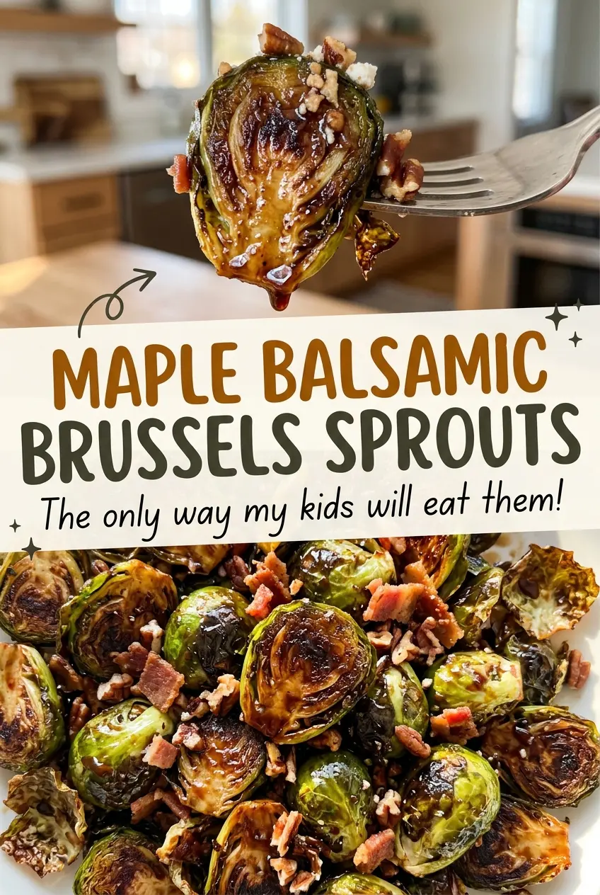 Maple Balsamic Brussels Sprouts browned glossy halves