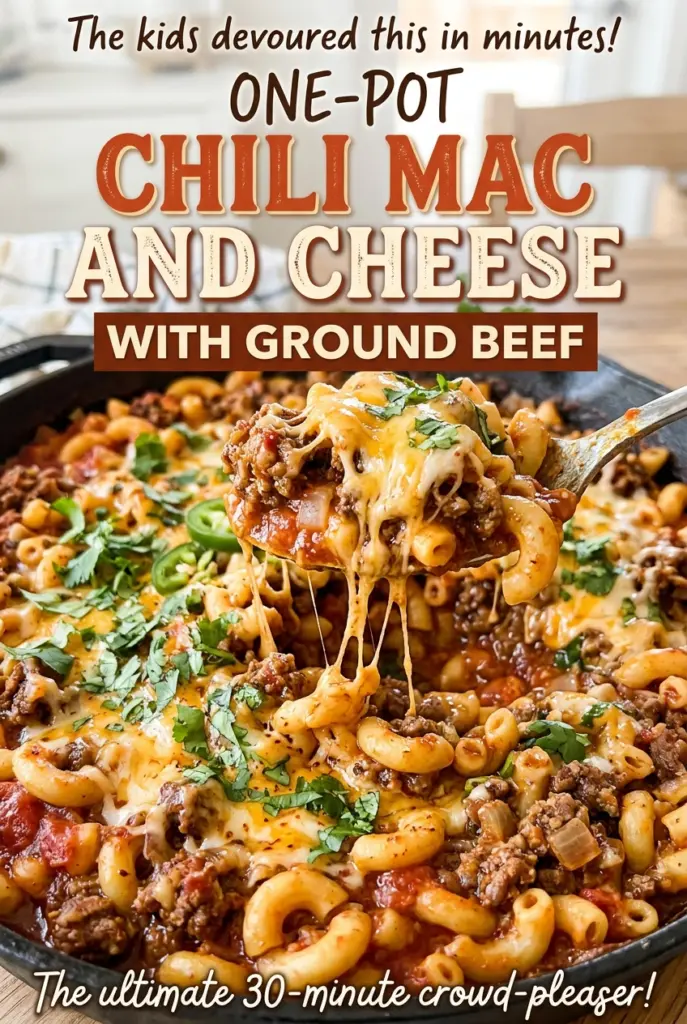 One-Pot Chili Mac and Cheese with Ground Beef