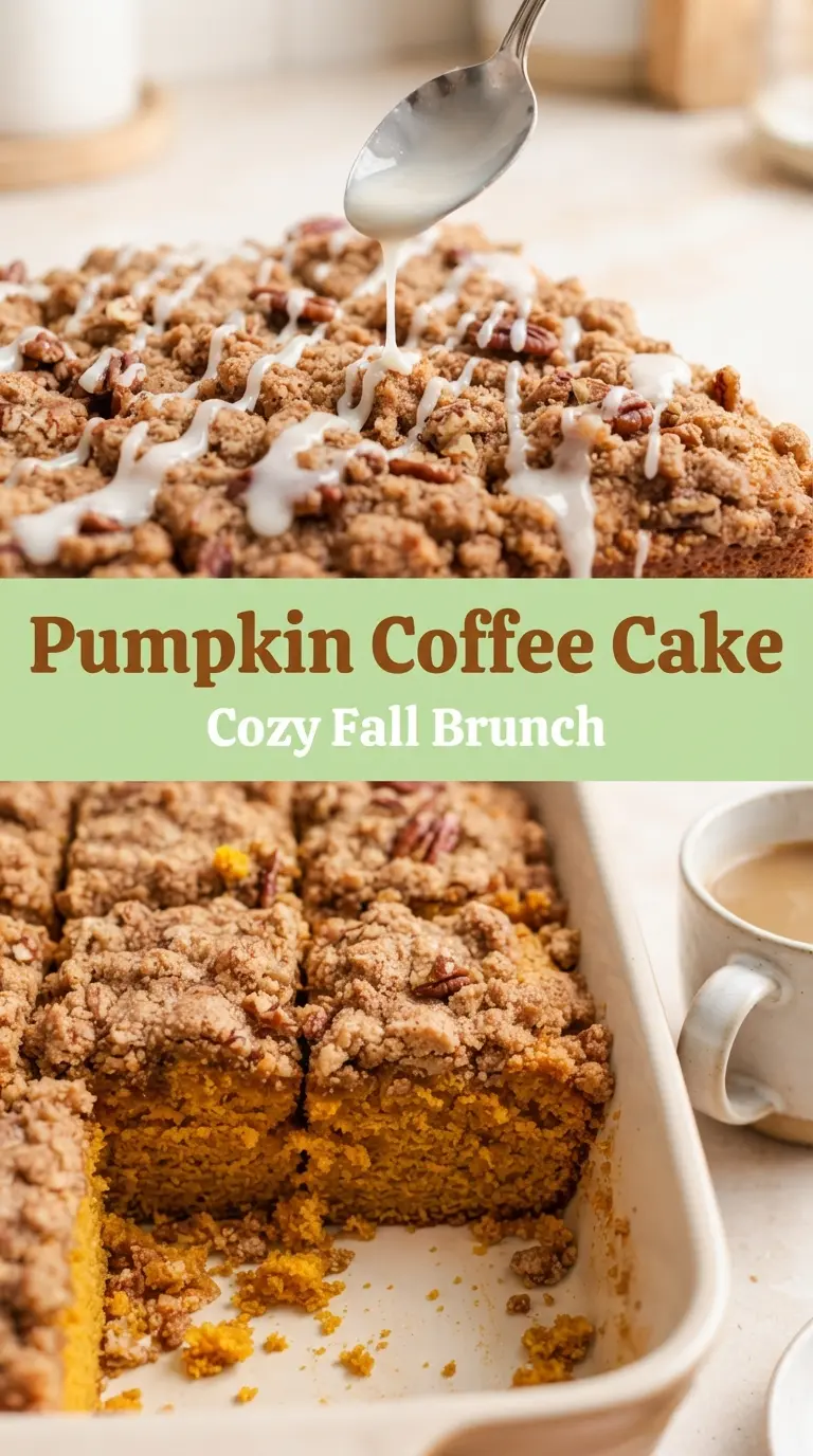 Pumpkin coffee cake soft moist streusel glaze