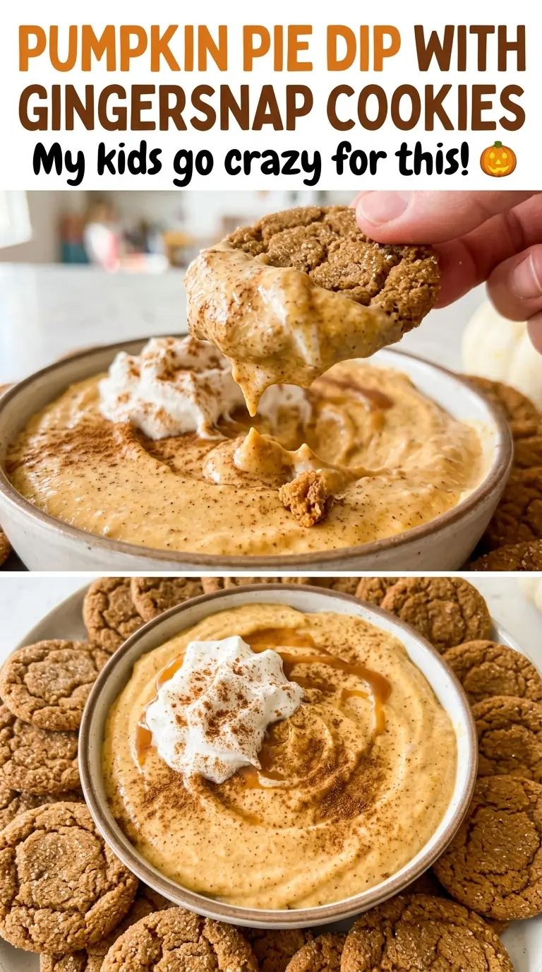 Pumpkin Pie Dip with Gingersnap Cookies creamy orange texture