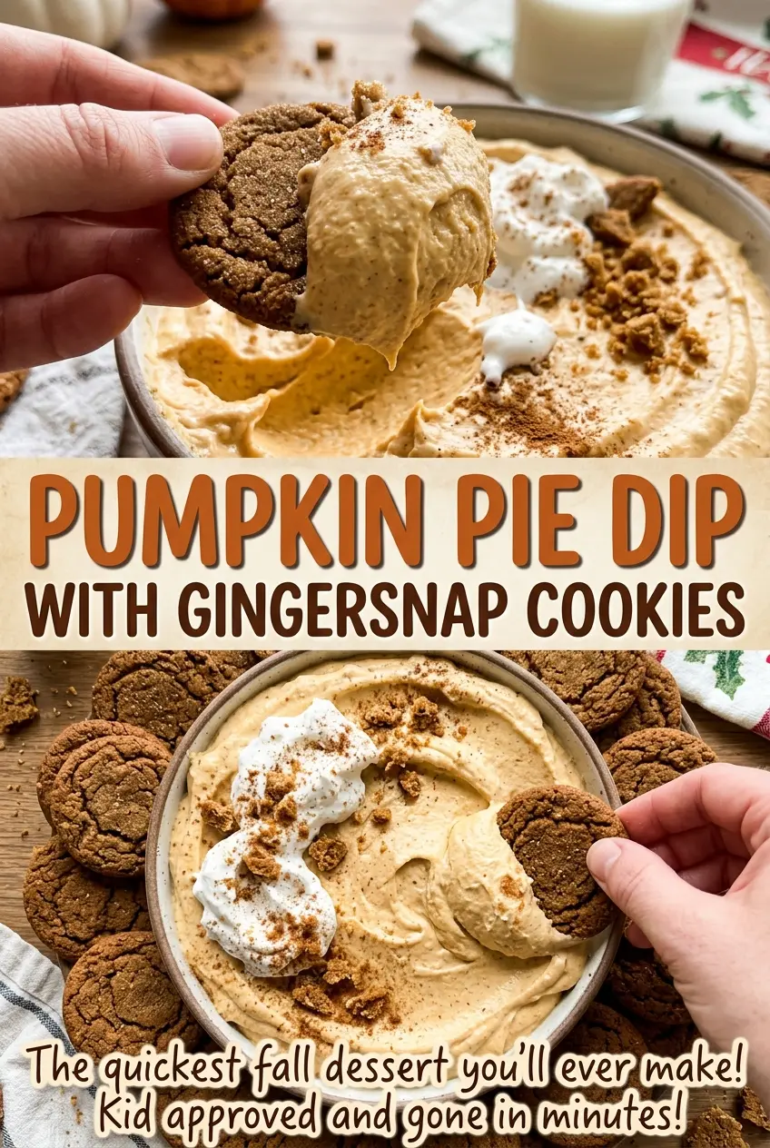 Pumpkin Pie Dip with Gingersnap Cookies creamy spiced dip