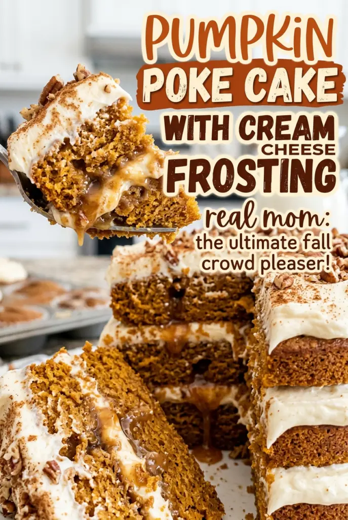 Pumpkin Poke Cake with Cream Cheese Frosting