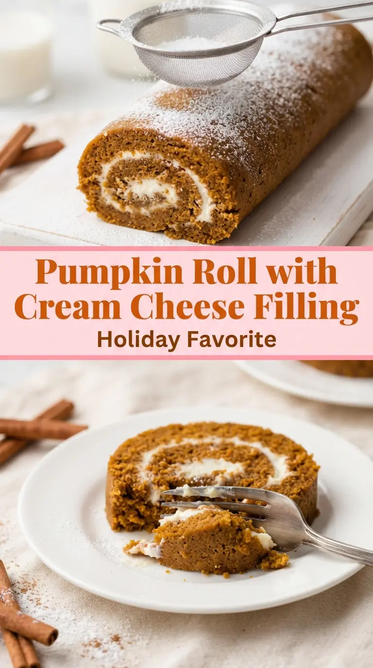 Pumpkin Roll with Cream Cheese Filling soft spiced swirl