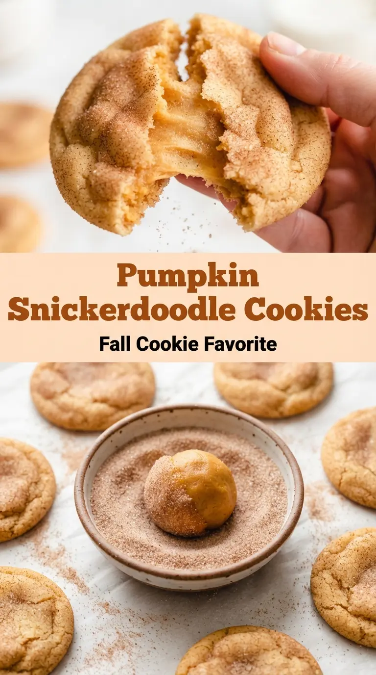Pumpkin Snickerdoodle Cookies soft chewy cinnamon sugar