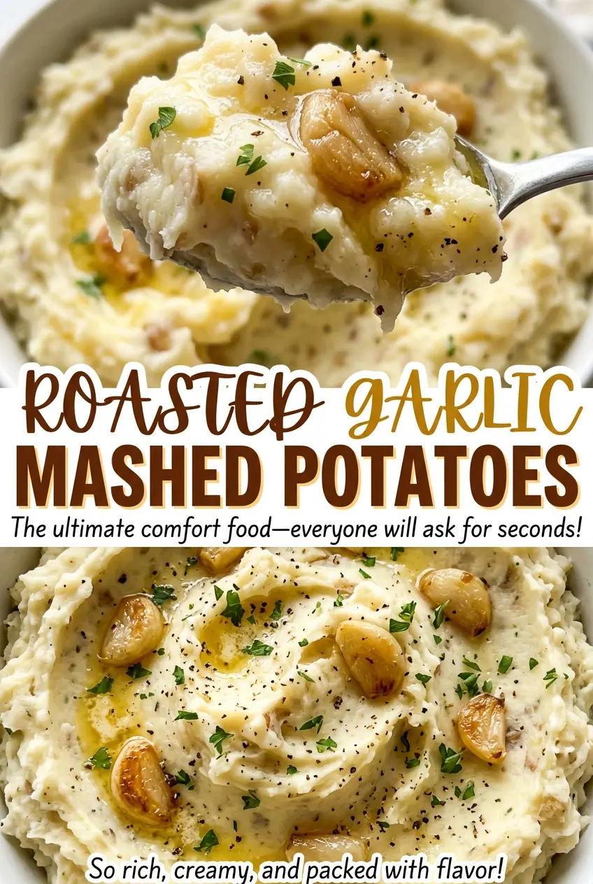 Roasted Garlic Mashed Potatoes creamy golden