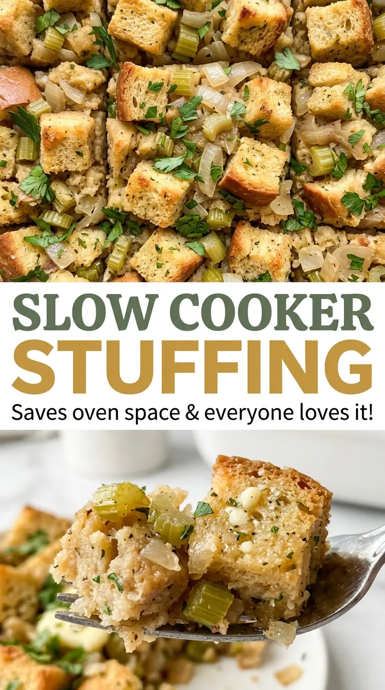Slow Cooker Stuffing moist savory slow-cooked